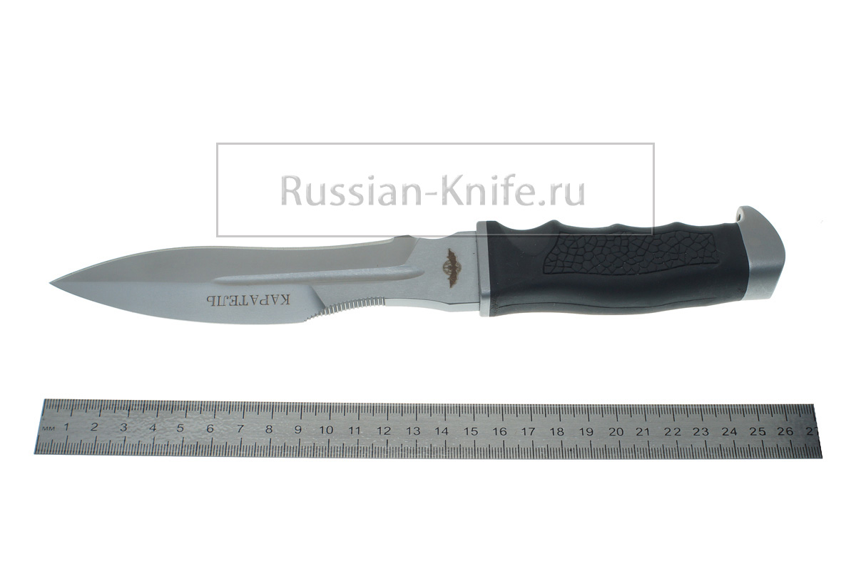 Нож Каратель (сталь 70Х16МФС), резиновая рукоять, Мелита-К