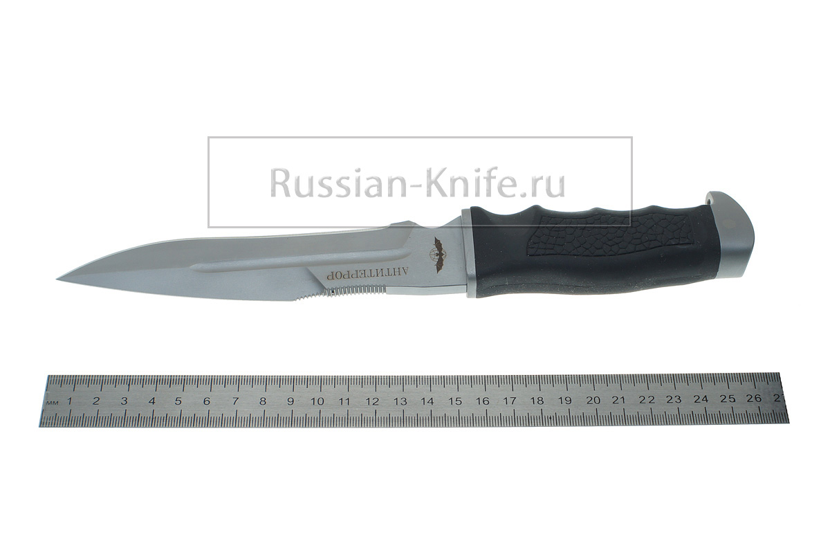 .Нож Антитеррор-Р (сталь 70Х16МФС), резиновая рукоять, Мелита-К