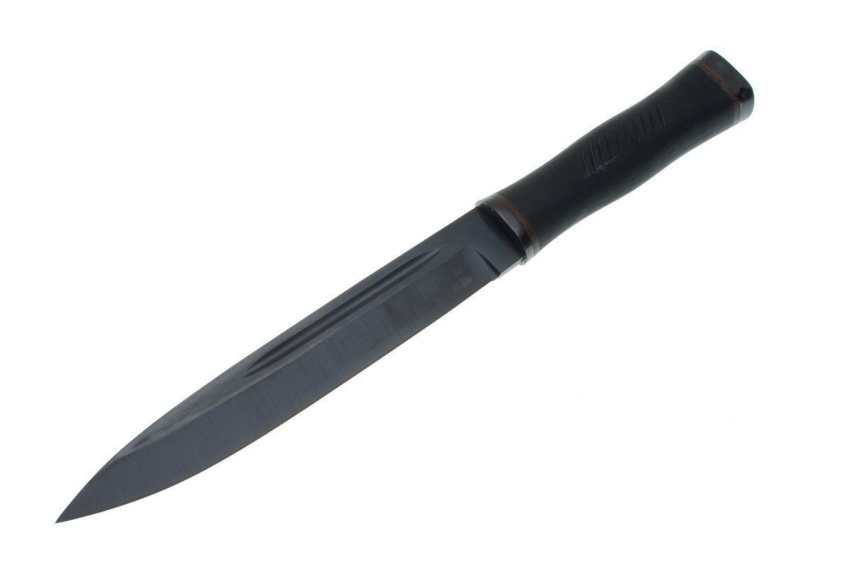 Нож Горец-2 (сталь 65Г) черный, резина