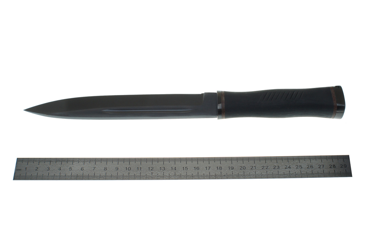 Нож Горец-2 (сталь 65Г) черный, резина