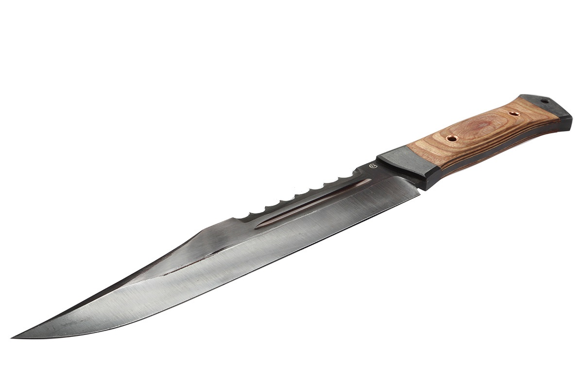 Нож Рэмбо-2 (сталь 65Г), воронёный, бакелит. фанера
