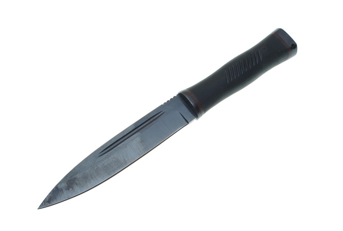 Нож Горец-3 (сталь 65Г) черный, резина