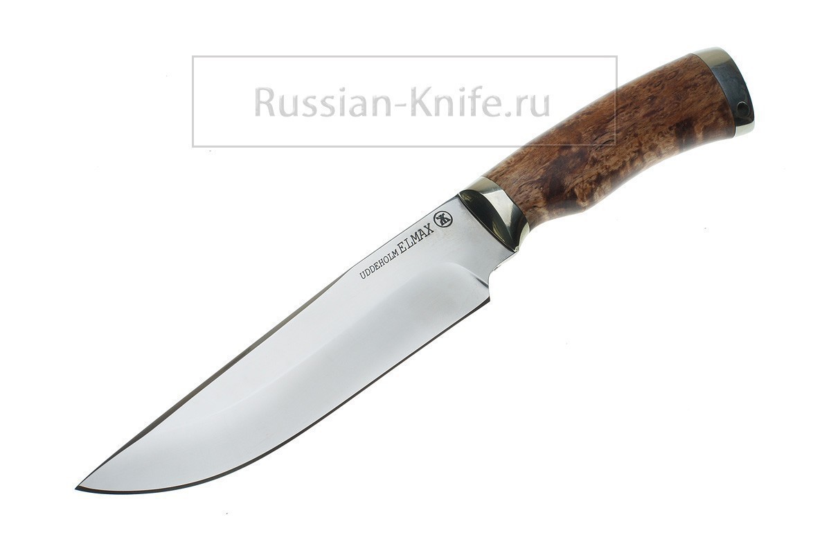 Фотография, картинка, Нож Медведь (порошковая сталь Uddeholm ELMAX), карельская береза, А.Жбанов