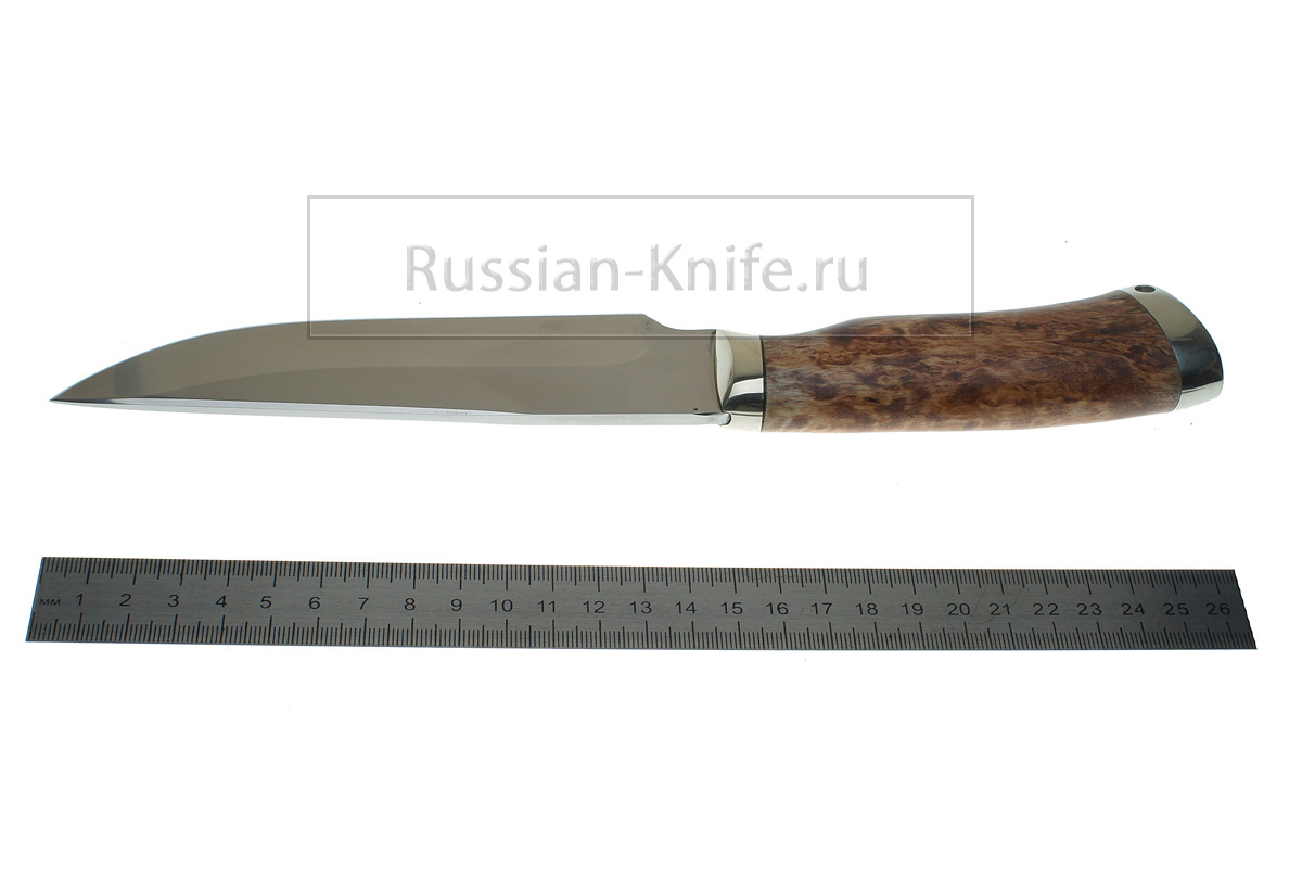 - Нож Медведь (порошковая сталь Uddeholm ELMAX), карельская береза, А.Жбанов