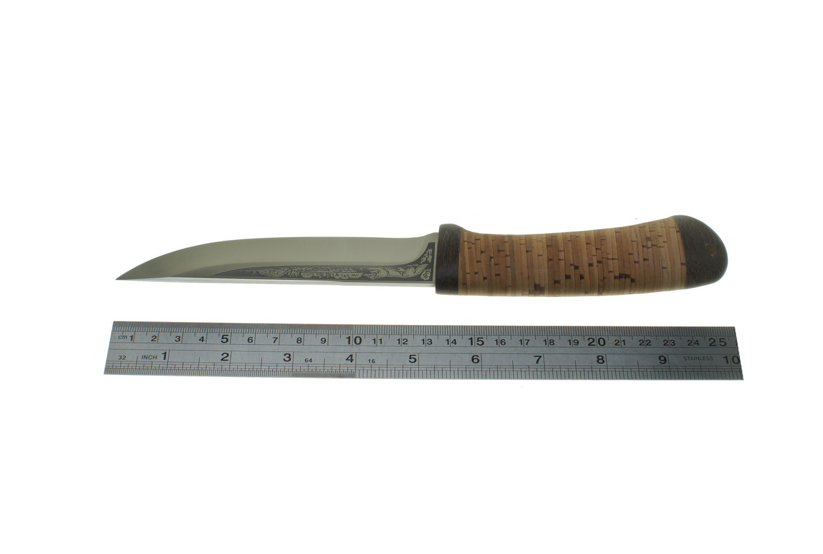 Нож "Лиса" (сталь 95х18), рукоять - береста, компания АИР