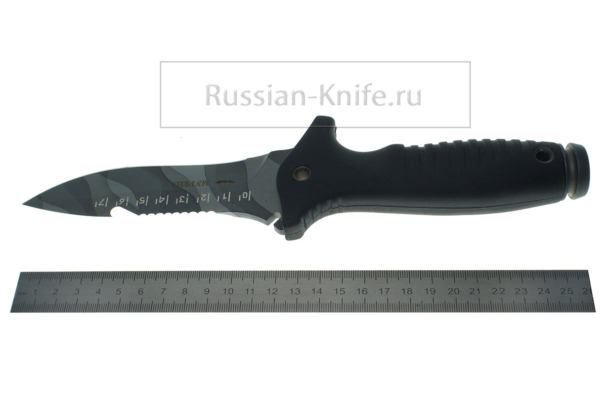 Нож Мурена (сталь 70Х16МФС), резиновая рукоять, Мелита-К