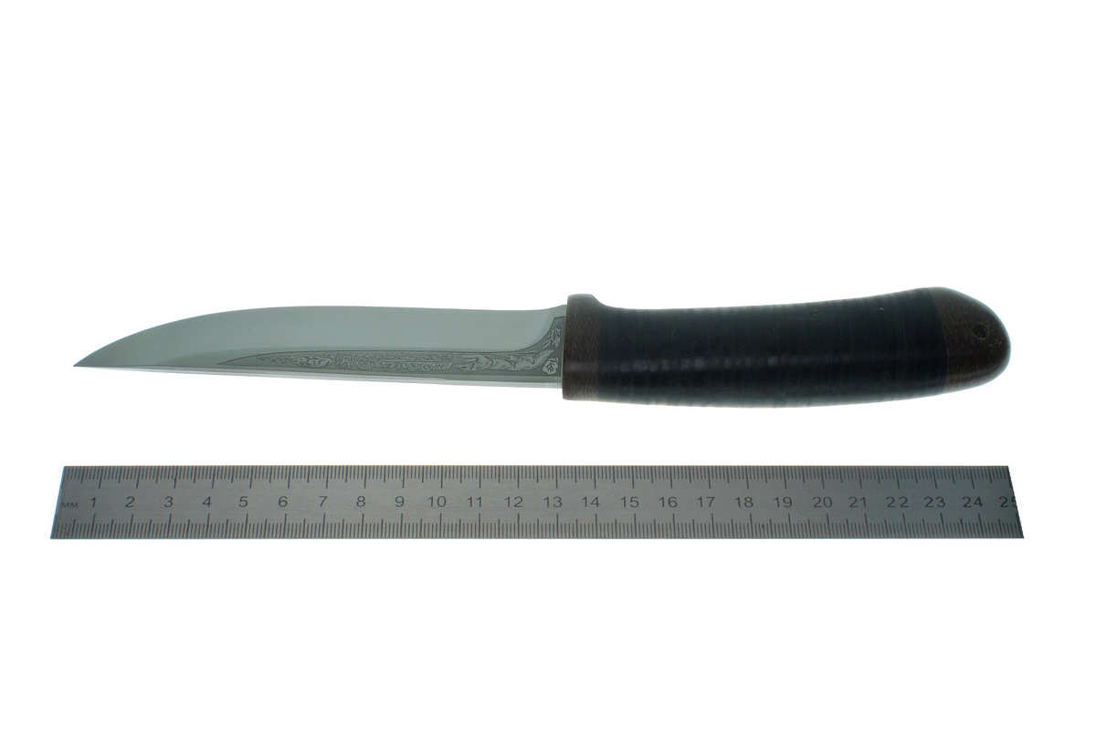 Нож "Лиса" (сталь 95х18), рукоять кожа, компания АИР