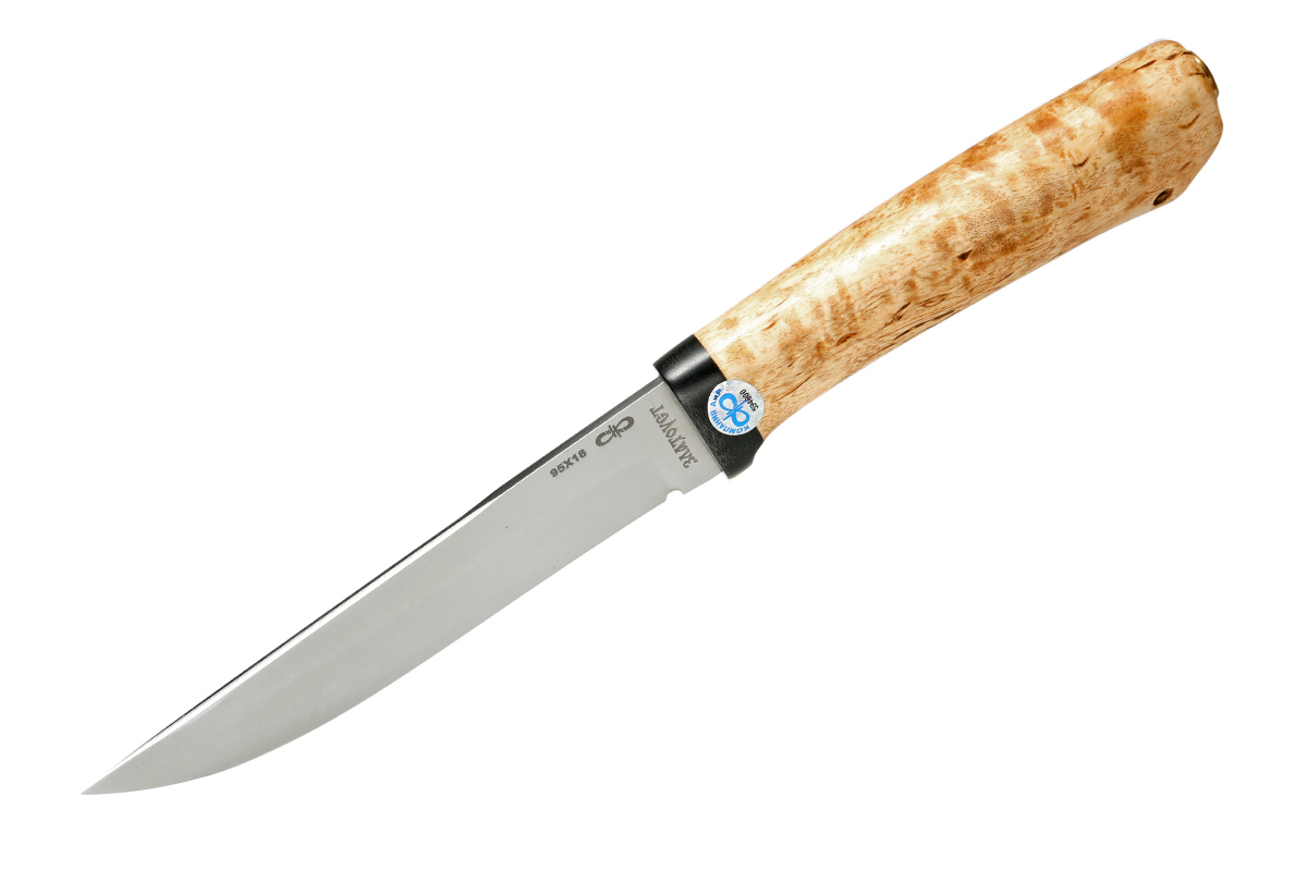 - Нож Лиса (сталь 95х18), карельская береза, компания АИР