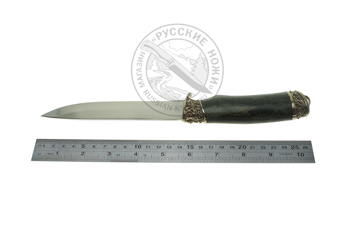 Нож "Клык" (сталь М390) А. Жбанов, рукоять - стаб. карельская береза