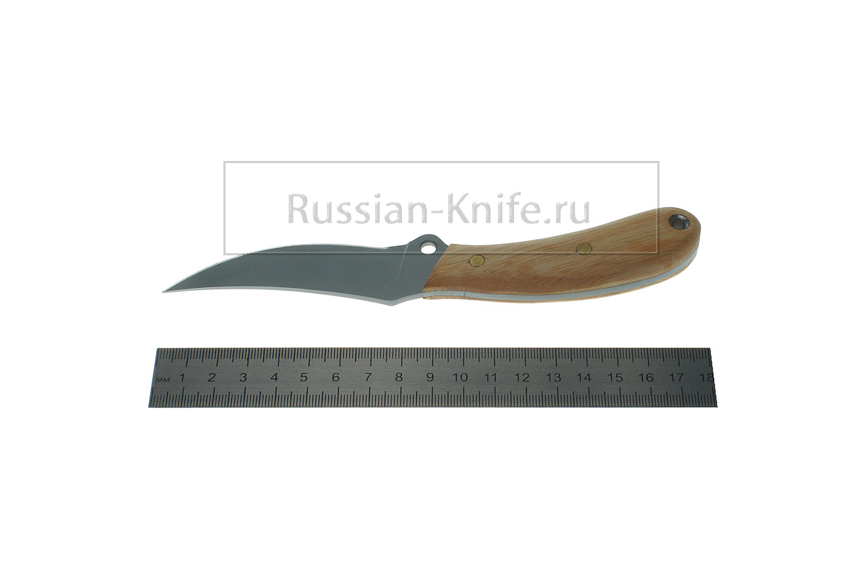 Нож Боровик (сталь 70Х16МФС), серп, ц.м., рукоять - дерево