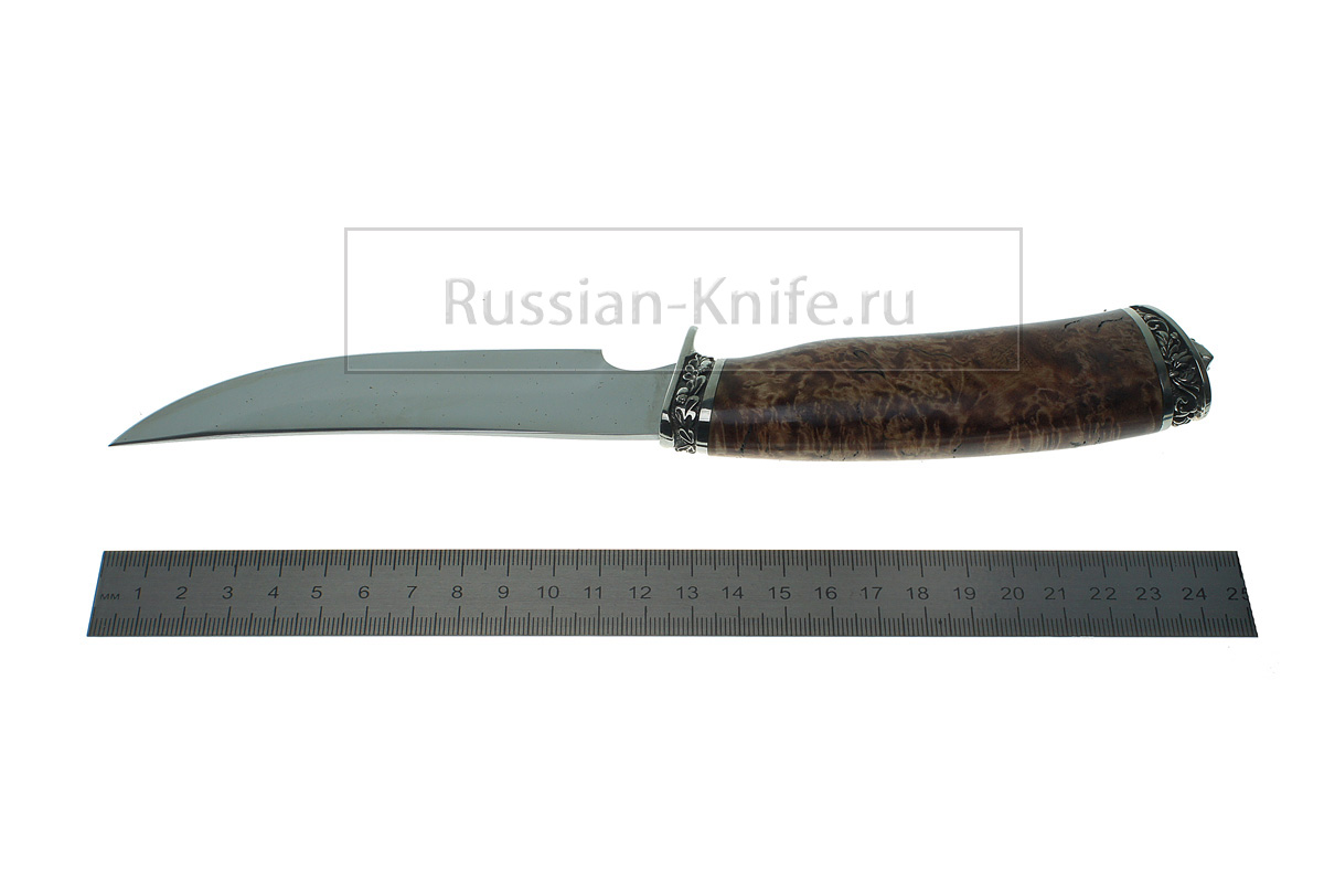 Нож Шкуросъёмный (сталь Uddeholm ELMAX), карельская береза, А.Жбанов