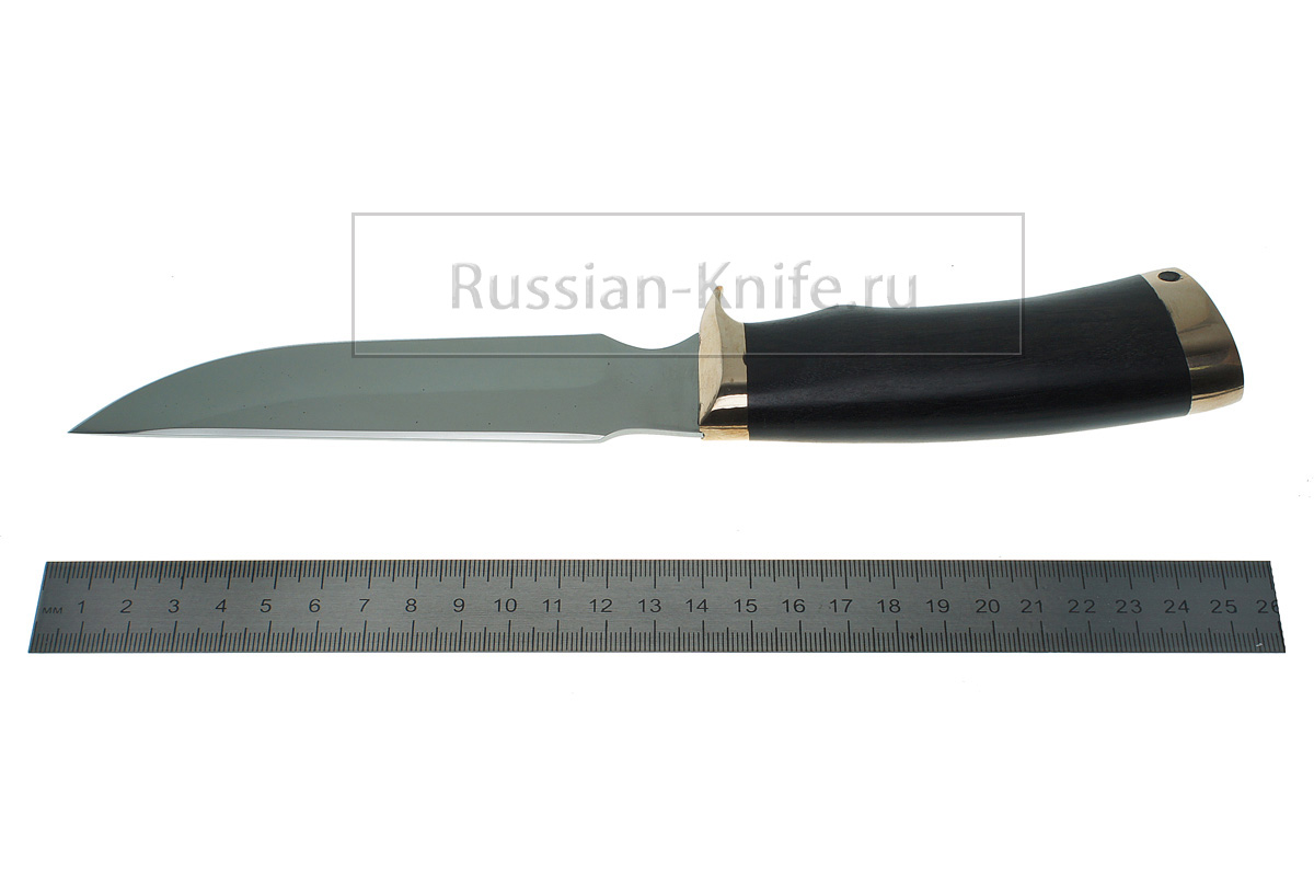 Нож "Охотник" (порошковая сталь Uddeholm ELMAX), граб, бронза