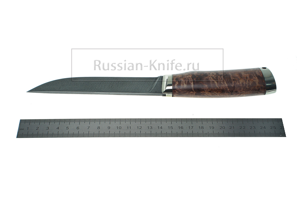 Нож Лань (сталь Р12М-быстрорез), карельская береза, Жбанов