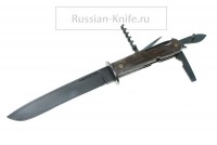 - Нож Егерьский (ОКОПНИК) (сталь ХВ5), многопредметный, рукоять рог