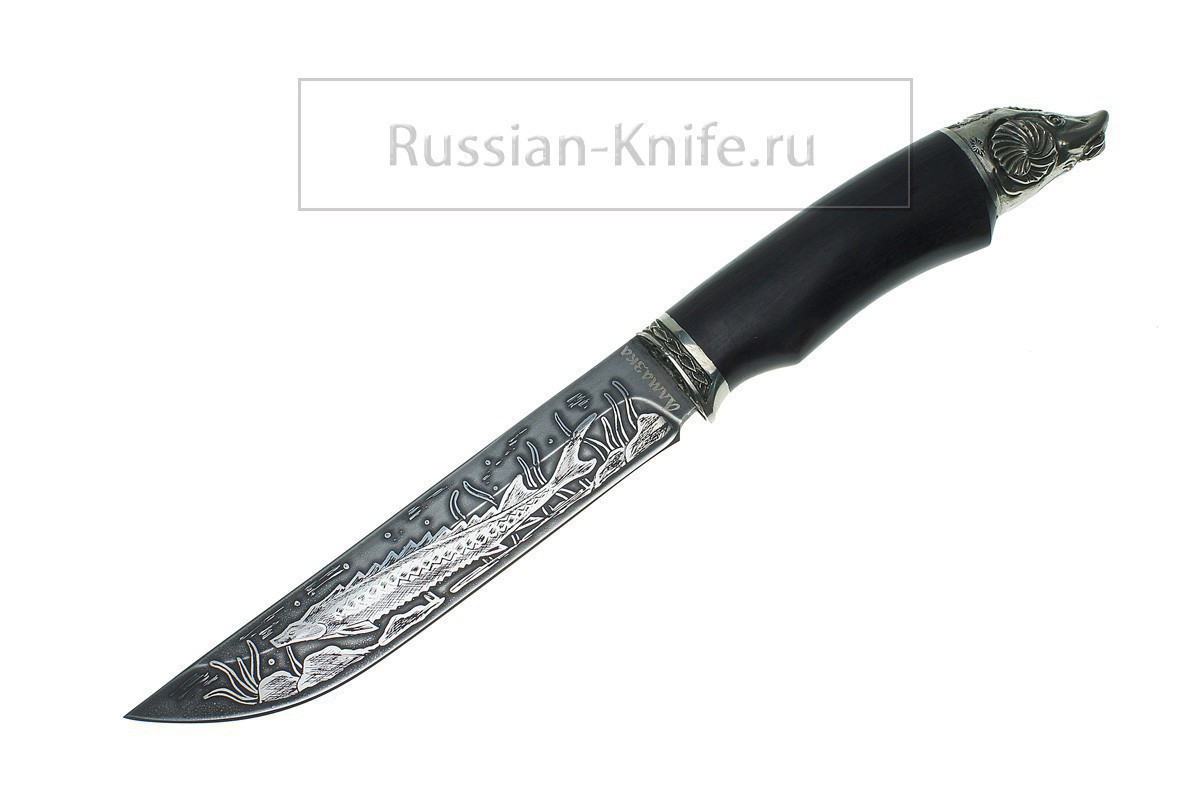 Фотография, картинка, - Нож "Осетр" (сталь ХВ5), рукоять- граб, голова осетра