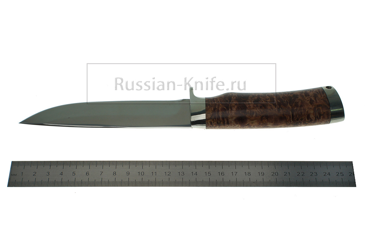 Нож Соболь (порошковая сталь Uddeholm ELMAX), А.Жбанов, стаб. дерево