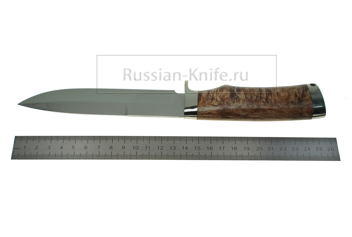 Нож Пехотный , (порошковая сталь Uddeholm ELMAX), карельская береза, А.Жбанов