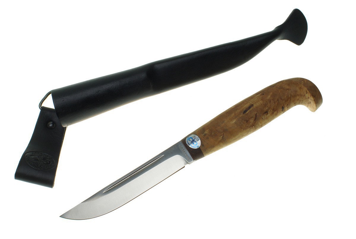 Фотография, картинка, Нож Ф.-Lappi, сталь 95х18, карельская береза, компания АИР