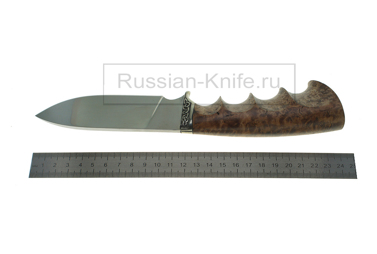 Нож Бобр (порошковая сталь Uddeholm ELMAX), карельская береза