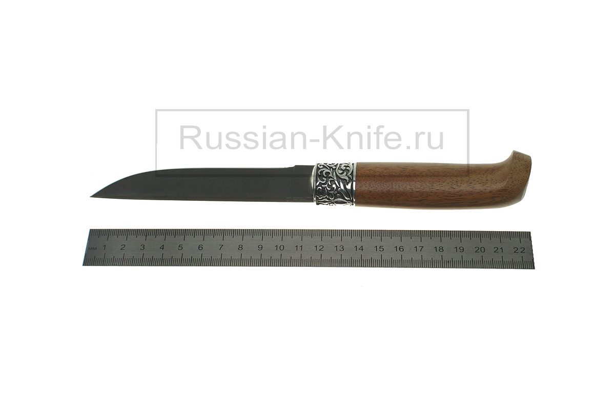 - Нож Финка малая (сталь 440С) рукоять карельская береза