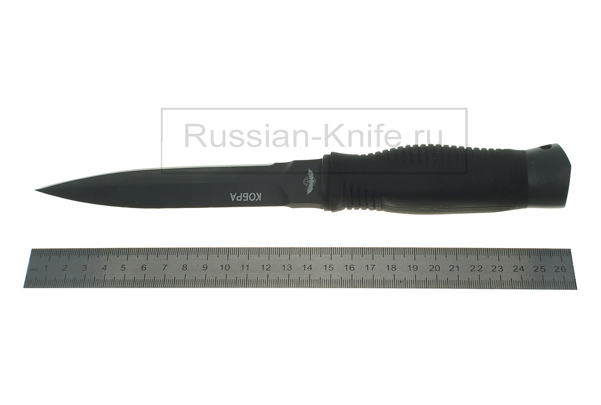 Нож Кобра (сталь 70Х16МФС), резина, хром, Мелита-К
