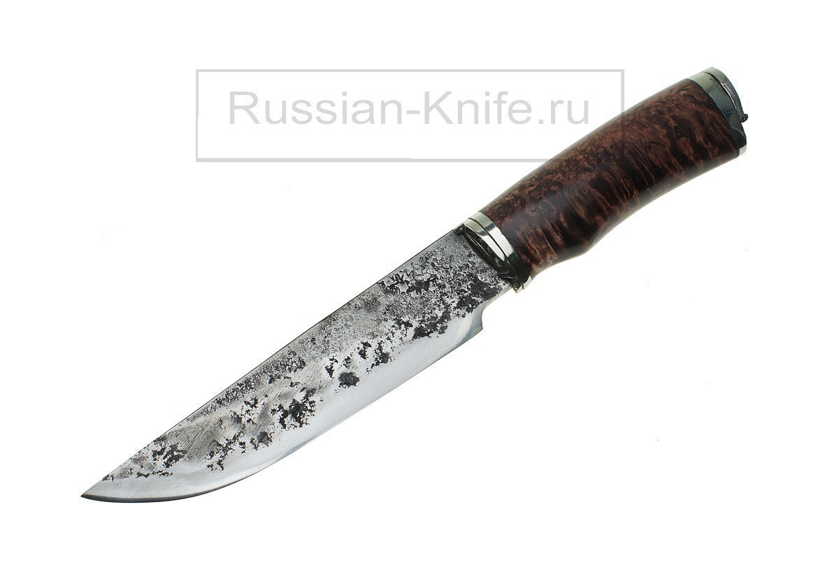 Нож Медведь (сталь 9ХС), карельская береза
