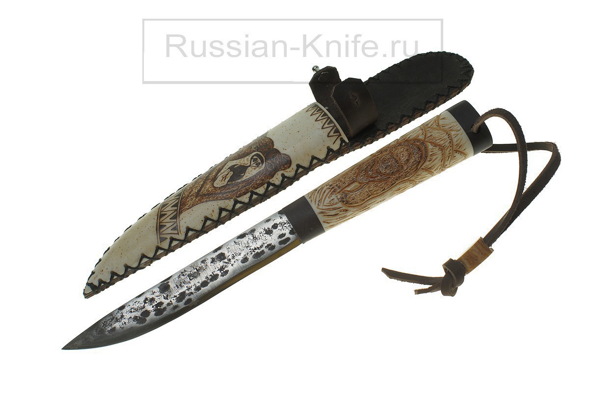 Нож "Якут" (сталь 9ХС), рог лося