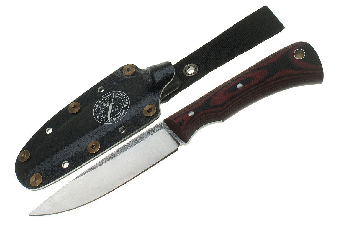 Нож "Русский нож" (сталь N690), микарта, ножны кайдекс