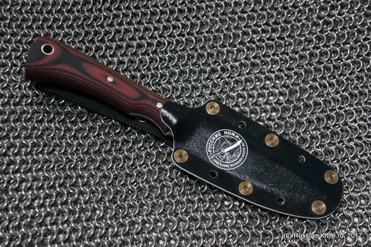 Нож "Русский нож" (сталь N690), микарта, ножны кайдекс