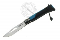 - Нож "OPINEL" Outdoor knife 8VRI, двухцветный пластик, свисток #001576