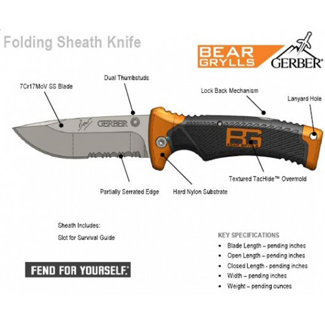 -   Gerber Bear Grylls Folding Sheath Knife, , 31-000752