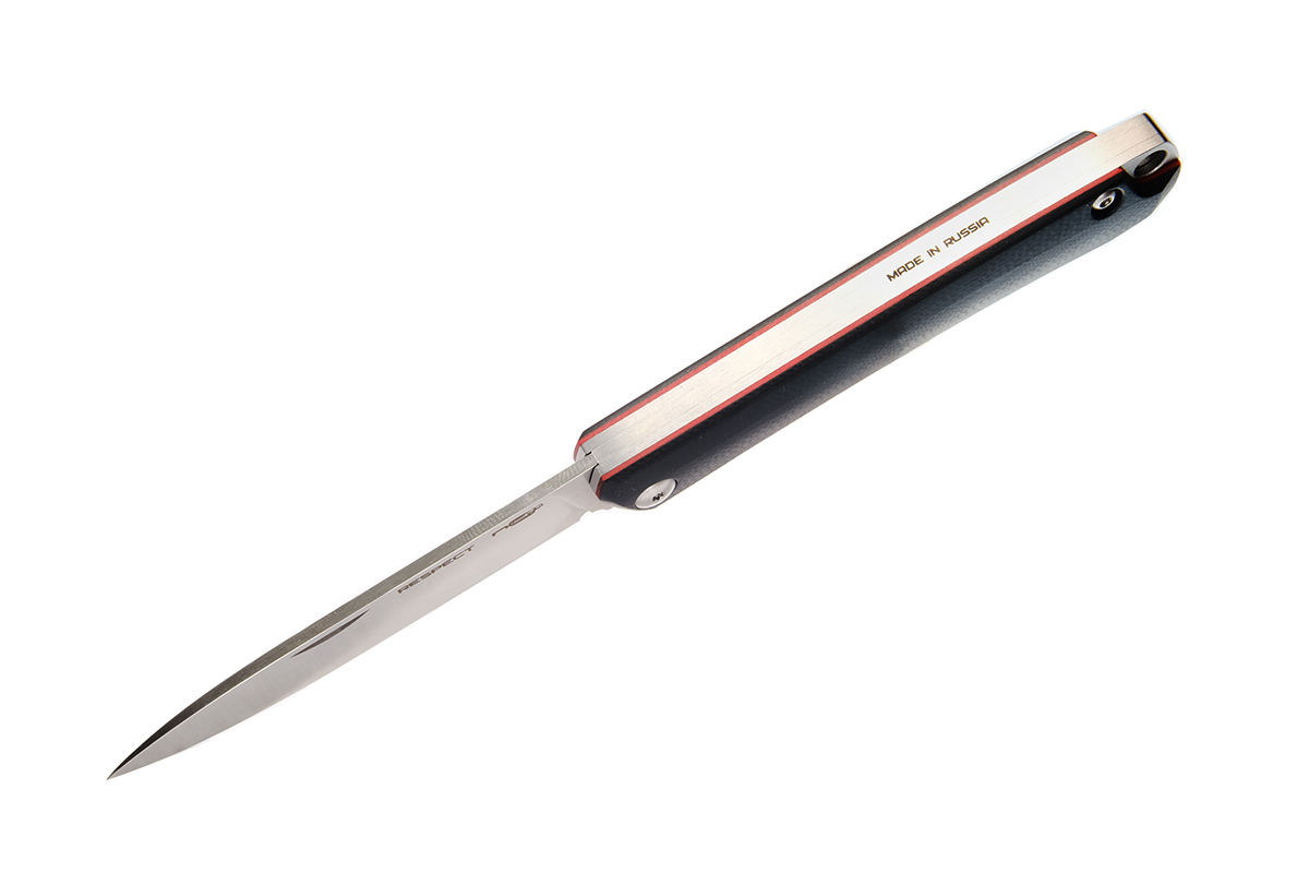 - Нож RESPECT G10 BLACK-RED SATIN (сталь Х105)