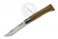 - Нож Opinel №8  #002020, нержавеющая сталь, рукоять из оливкового дерева в картонной коробке