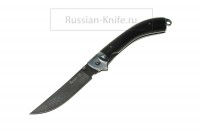 Нож складной "Адмирал" (булат), А.Жбанов, черный граб