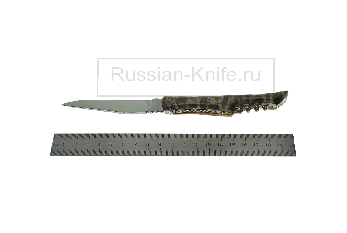 - Нож складной "Laguiole" (сталь 440C) рукоять - стабилизированный зуб мамонта