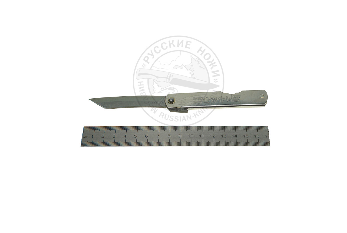 - Нож складной HKI-070 silver, Higonokami, 70 мм, (сталь "Aogami" голубая бумага, 3 слоя)