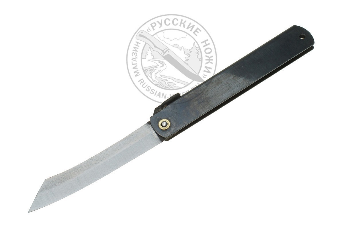 Фотография, картинка, Нож складной HKC-100 black, Higonokami, 100 мм, (сталь "Aogami" голубая бумага, однослойная)