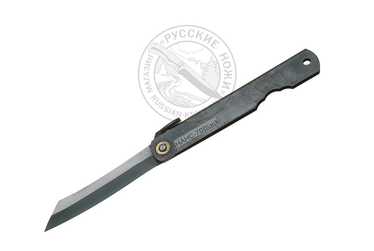 - Нож складной HKC-70 black, Higonokami, 70 мм, (сталь "Aogam" голубая бумага, однослойная)