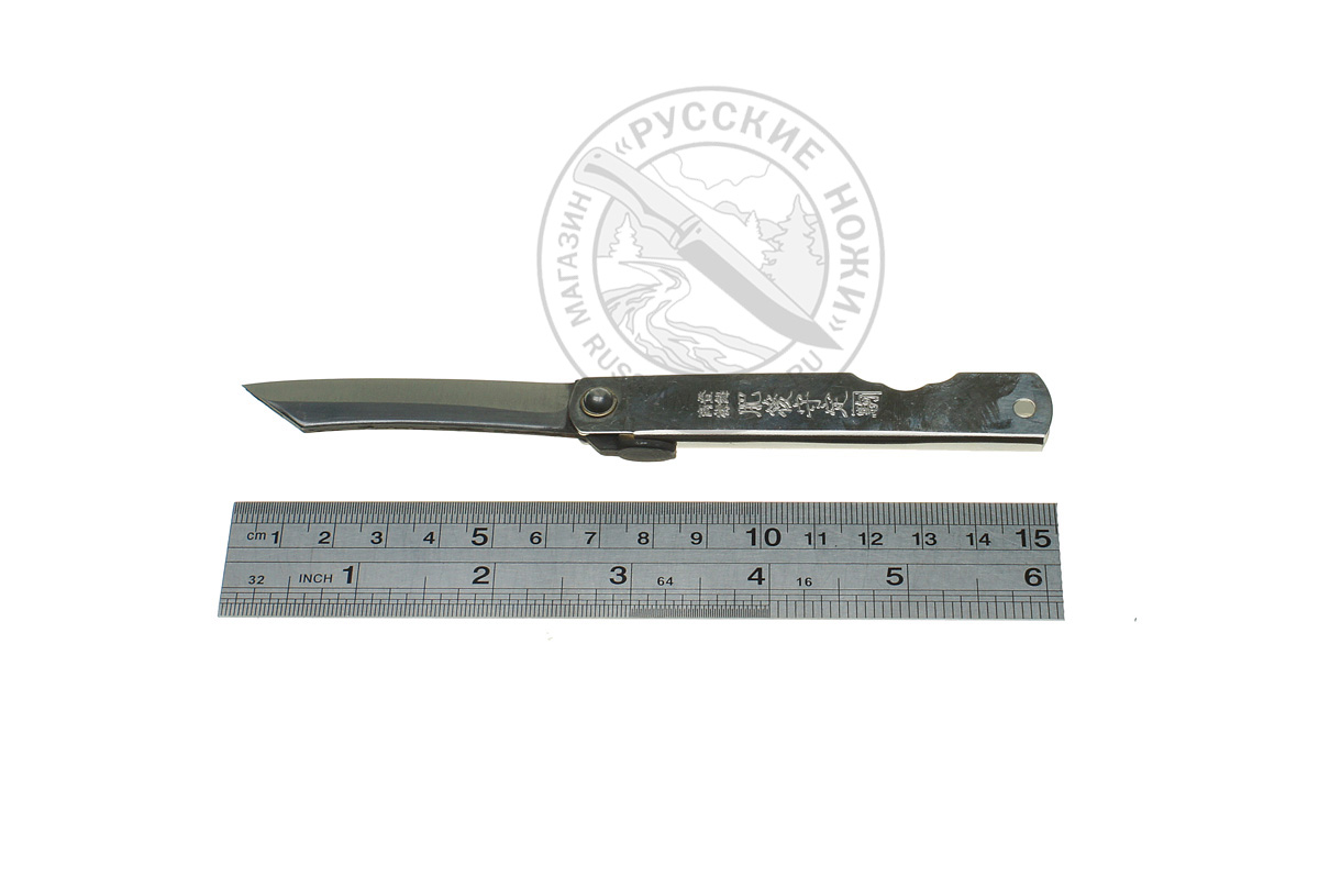 Нож складной HKC-70 silver, Higonokami, 70 мм, (сталь "Aogami" голубая бумага, однослойная)