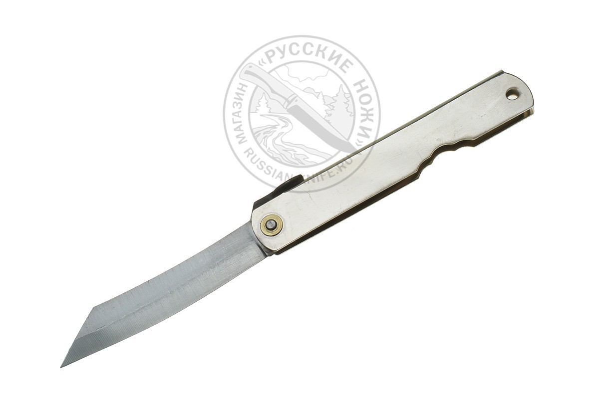 - Нож складной HKC-80 silver, Higonokami, 80 мм, (сталь "Aogami" голубая бумага, однослойная)