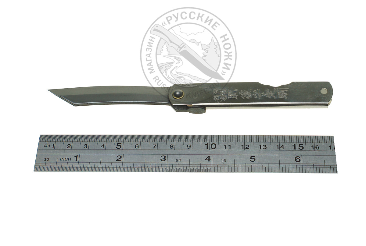 - Нож складной HKC-80 silver, Higonokami, 80 мм, (сталь "Aogami" голубая бумага, однослойная)