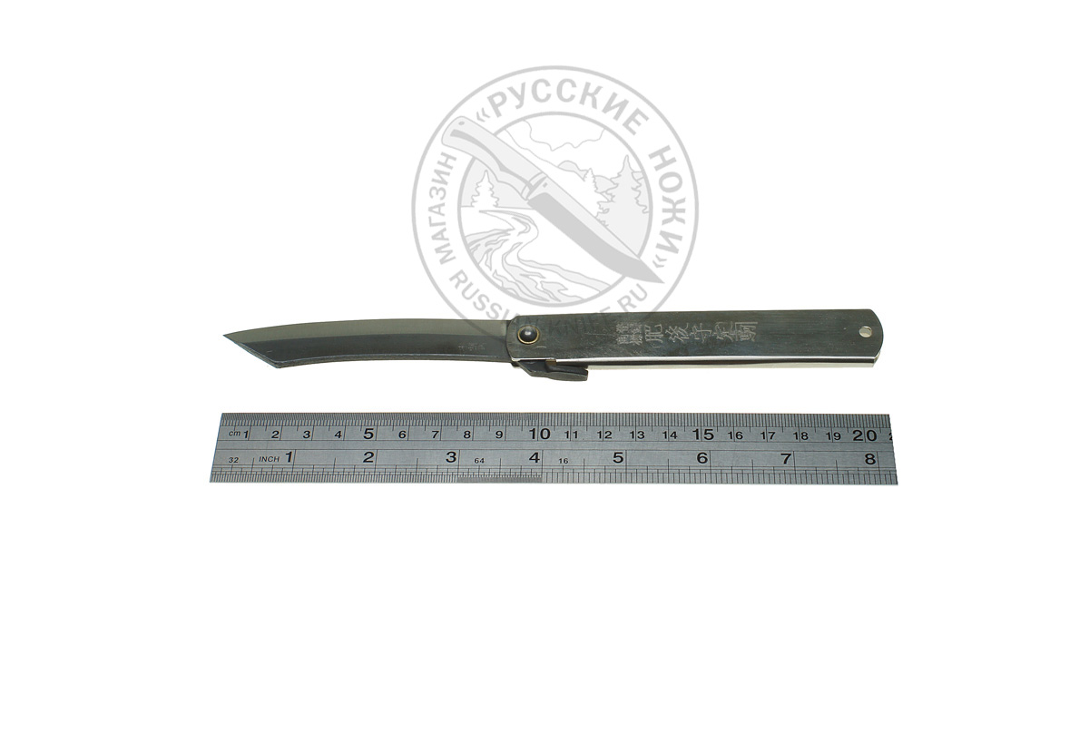 - Нож складной HKI-100 silver, Higonokami, 98 мм, (сталь "Aogami" голубая бумага, 3 слоя)
