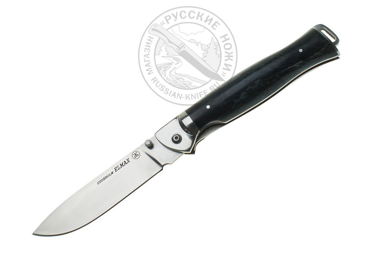 Нож складной "Адмирал - 1" (Uddeholm ELMAX), А.Жбанов, карельская береза