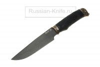 Нож Медведь (сталь булат), граб, резьба, А.Жбанов