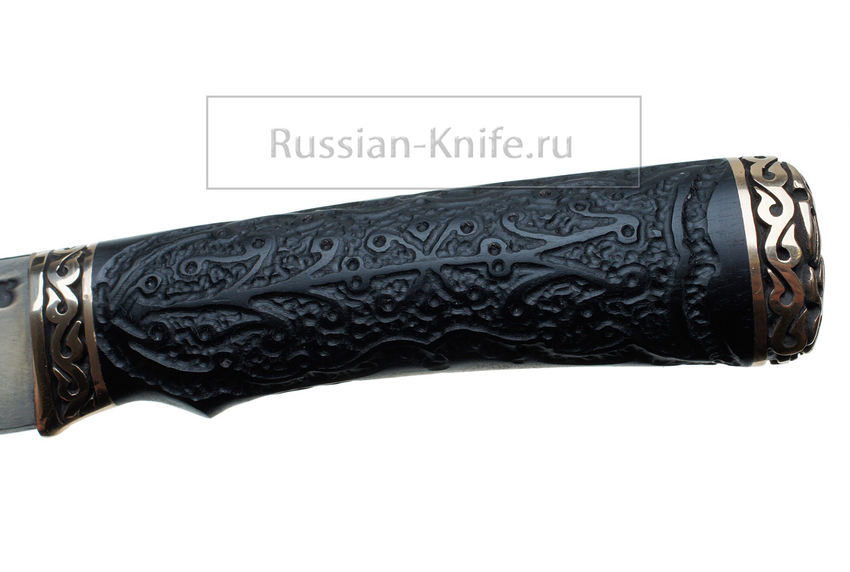 - Булатный  Нож "Лань-5", ювелирная бронза, резьба по рукояти