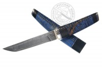 Нож "Аквамарин" (углеродистый ламинат), рукоять - кап клена, нейзиильбер, мастер В. Пашолок