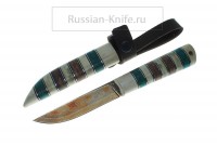 - Авторский нож "Клык" (мозаичный дамасск) мастер Жбанов