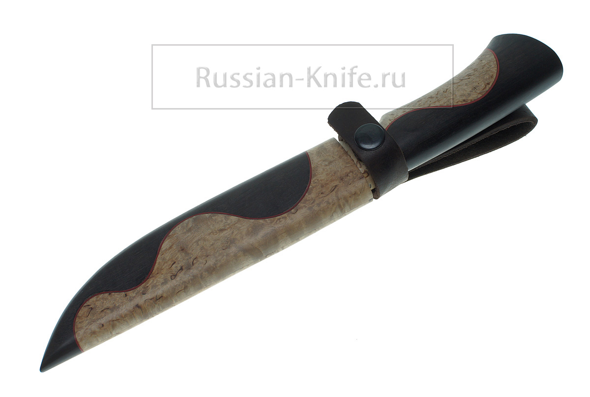 Нож "Осётр" (порошковая сталь Uddeholm ELMAX) деревянные ножны
