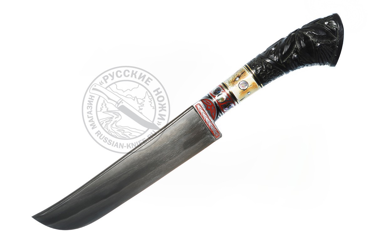 Нож "Пчак" #ДВ2619-ЭК (сталь У8), рукоять - граб, рог, латунь