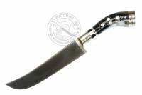 Нож Пчак  #Уз1023-МХ, (сталь ШХ15), гарда - мельхиор, рукоять - рог